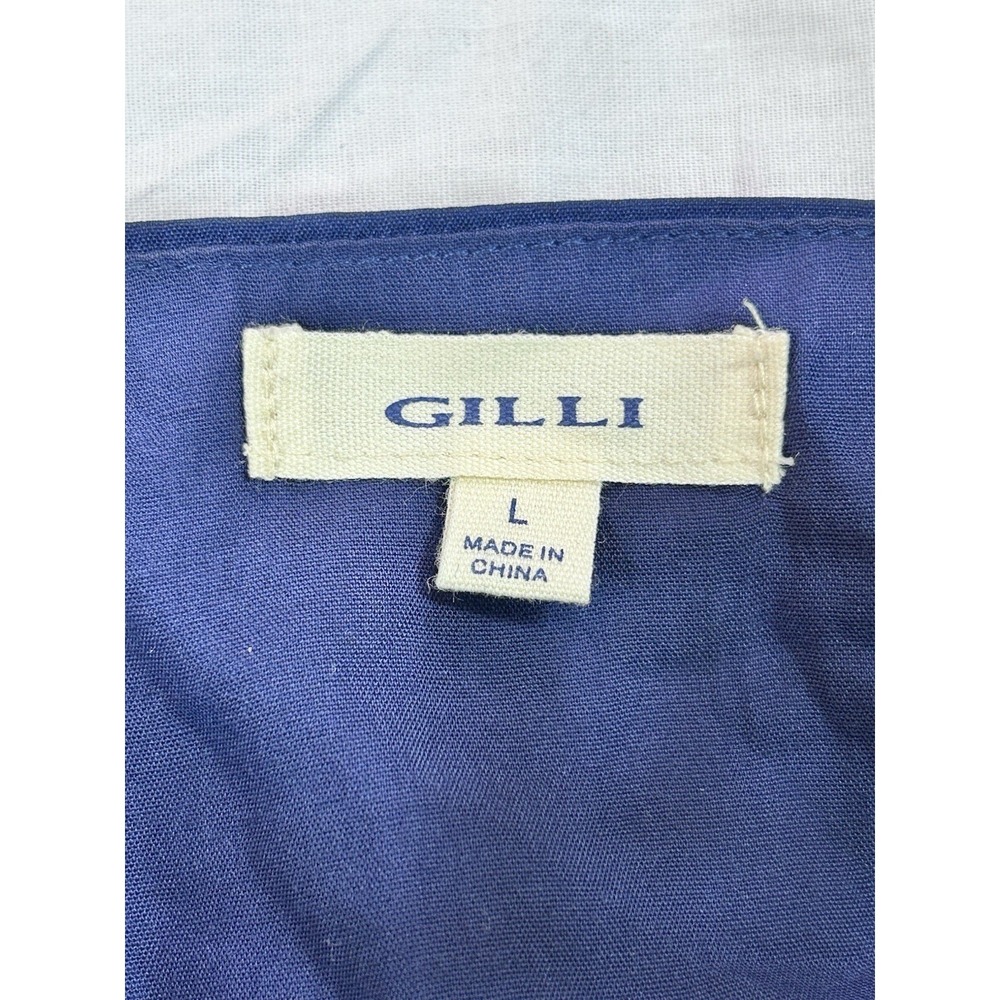 Gilli Vtg Babydoll Top Tank Navy Blue Polka Dots Wmn Lrg Keyhole Y2K - Picture 7 of 12